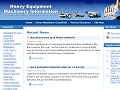 Heavy equipment machinery information related to heavy equipment machinery companies, products equipment industry news and information.